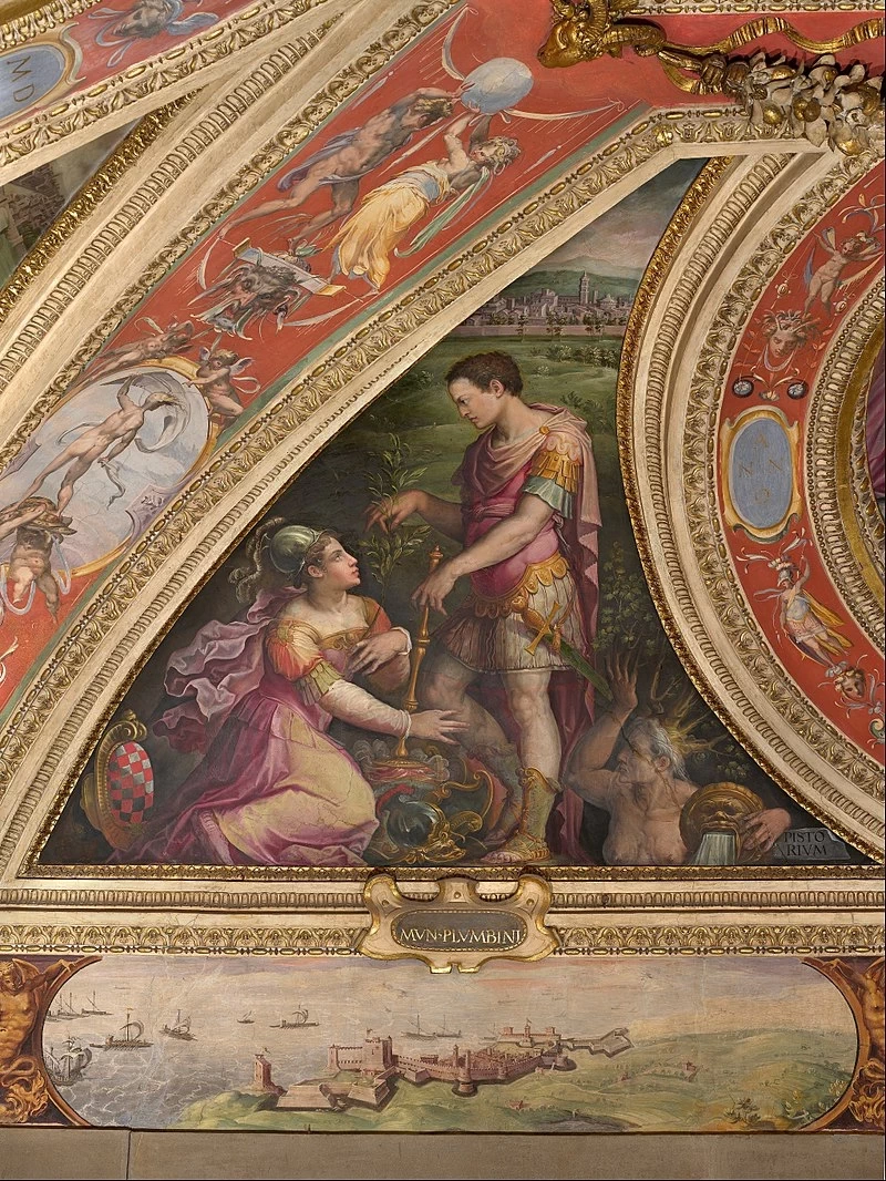 Allegoria di Pistoia e veduta di Piombino - Palazzo Vecchio, Firenze